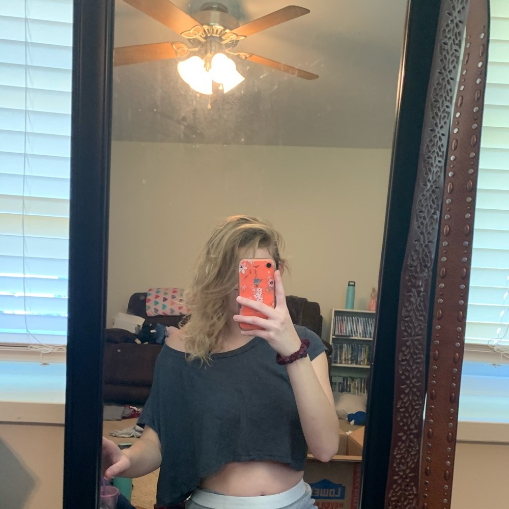 Grey American apparel crop top